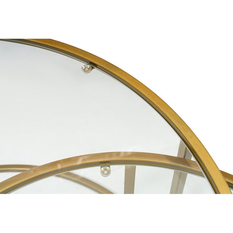 Casa si Gradina - Mobilier - Mese si birouri - Masute de cafea - Masa de cafea, Hanah Home, sticla temperata si metal, auriu transparent, 80x80x43 cm - Infinity.ro