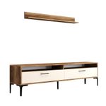 Casa si Gradina - Mobilier - Comode si corpuri - Comode - Comoda tv, Hanah Home, pal melaminat, nuc si crem, 180x47x35 cm, 845HCT3099 - Infinity.ro