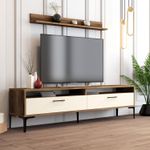 Casa si Gradina - Mobilier - Comode si corpuri - Comode - Comoda tv, Hanah Home, pal melaminat, nuc si crem, 180x47x35 cm, 845HCT3099 - Infinity.ro