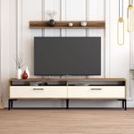 Casa si Gradina - Mobilier - Comode si corpuri - Comode - Comoda tv, Hanah Home, pal melaminat, nuc si crem, 180x47x35 cm, 845HCT3099 - Infinity.ro