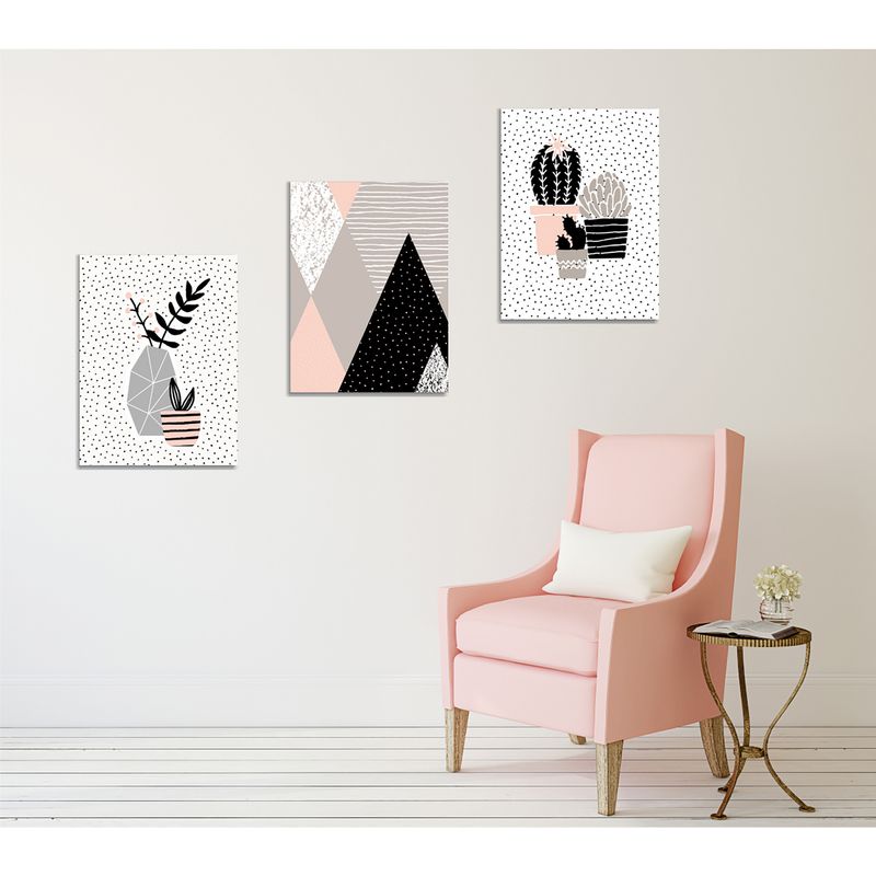 Casa si Gradina - Decoratiuni - Tablouri - Tablou decorativ canvas, Wallxpert, multicolor, 60% bumbac 40% poliester, 30x40 cm, set 3 bucati - Infinity.ro