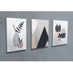 Casa si Gradina - Decoratiuni - Tablouri - Tablou decorativ canvas, Wallxpert, multicolor, 60% bumbac 40% poliester, 30x40 cm, set 3 bucati - Infinity.ro
