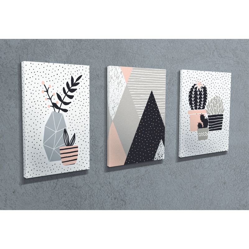 Casa si Gradina - Decoratiuni - Tablouri - Tablou decorativ canvas, Wallxpert, multicolor, 60% bumbac 40% poliester, 30x40 cm, set 3 bucati - Infinity.ro