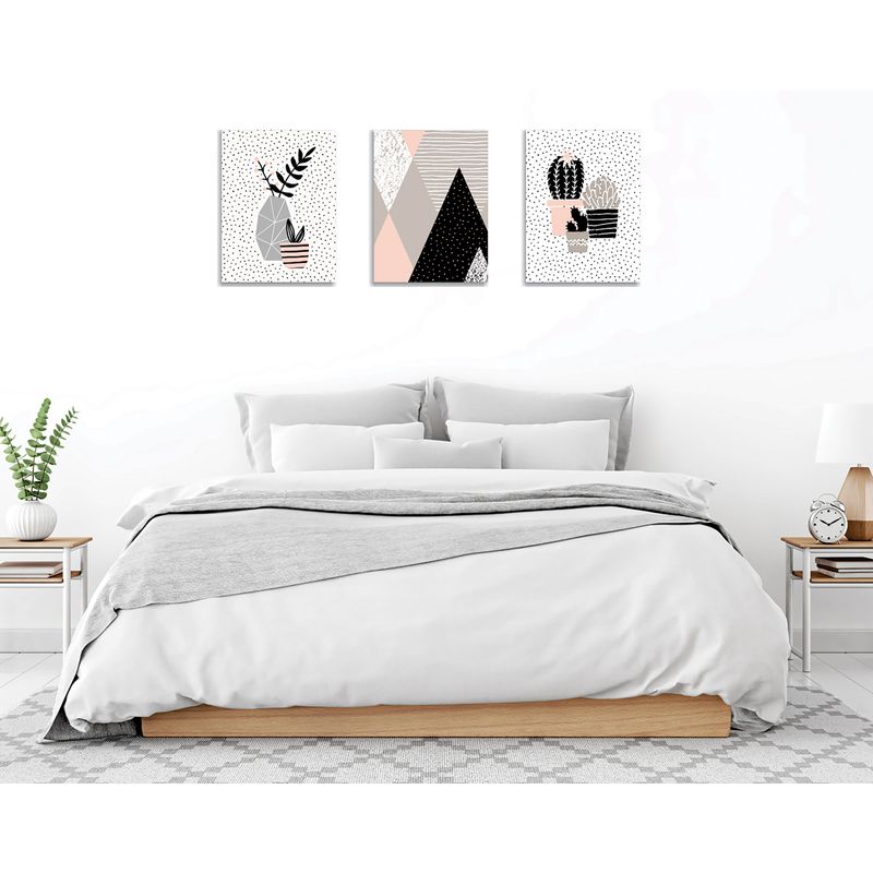 Casa si Gradina - Decoratiuni - Tablouri - Tablou decorativ canvas, Wallxpert, multicolor, 60% bumbac 40% poliester, 30x40 cm, set 3 bucati - Infinity.ro