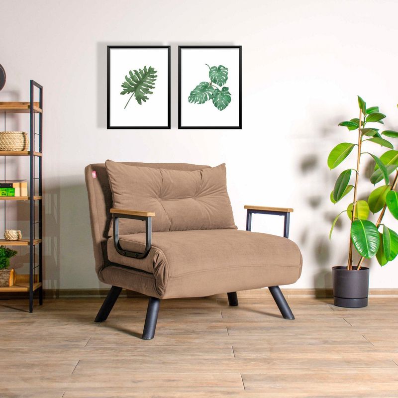 Casa si Gradina - Mobilier - Canapele si coltare - Canapele - Canapea extensibila, Atelier Del Sofa, metal, maro deschis, 175x60 cm - Infinity.ro