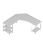 Casa si Gradina - Mobilier - Mese si birouri - Birouri - Birou de studiu, Hanah Home, pal melaminat, alb, 180x60x76 cm - Infinity.ro