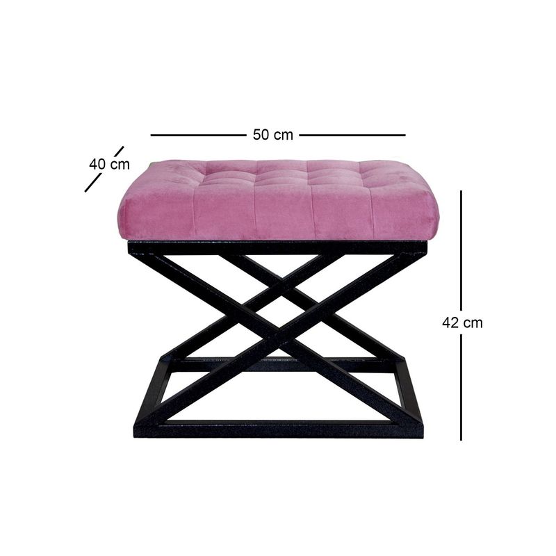Casa si Gradina - Mobilier - Scaune si fotolii - Tabureti - Taburet, Atelier Del Sofa, metal, negru si fucsia, 50x42x40 cm - Infinity.ro
