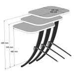 Casa si Gradina - Mobilier - Mese si birouri - Masute de cafea - Set masute de cafea, Hanah Home, PAL melaminat, alb negru, 35x45x60 cm - Infinity.ro