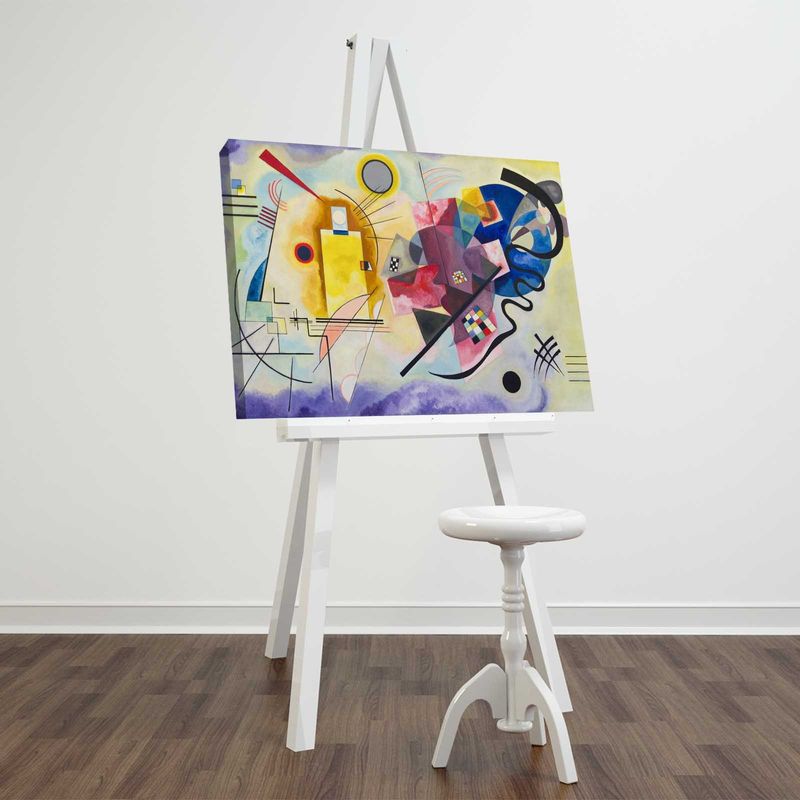 Casa si Gradina - Decoratiuni - Tablouri - Tablou canvas decorativ, Wallxpert, multicolor, panza suede 100%, rama lemn, 45x70 cm, inspirat de Kandinsky - Infinity.ro