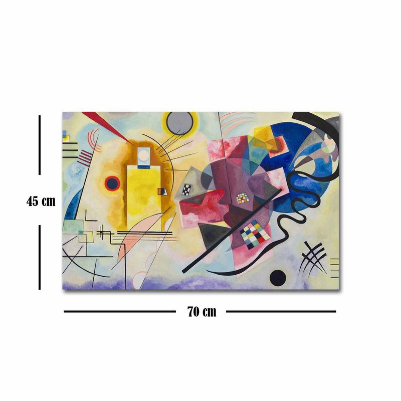 Casa si Gradina - Decoratiuni - Tablouri - Tablou canvas decorativ, Wallxpert, multicolor, panza suede 100%, rama lemn, 45x70 cm, inspirat de Kandinsky - Infinity.ro