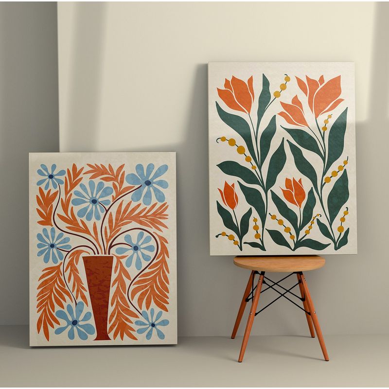 Casa si Gradina - Decoratiuni - Tablouri - Tablou decorativ, Wallxpert, panza, multicolor, 50x70 cm, set 2 bucati, 910NVT1389 - Infinity.ro