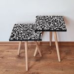 Casa si Gradina - Mobilier - Mese si birouri - Masute de cafea - Set masute de cafea suprapuse, Hanah Home, mdf, alb negru, 35x35x47 cm - Infinity.ro