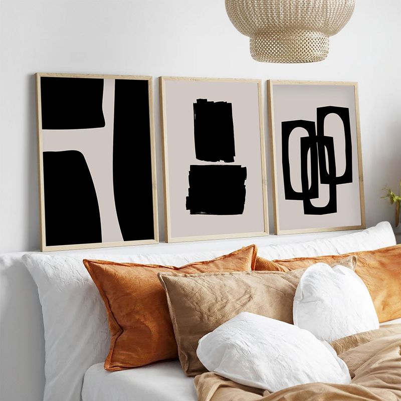 Casa si Gradina - Decoratiuni - Tablouri - Set tablouri decorative cu rama, Wallxpert, mdf si lemn masiv, multicolor, 50x70 cm, 3 piese - Infinity.ro