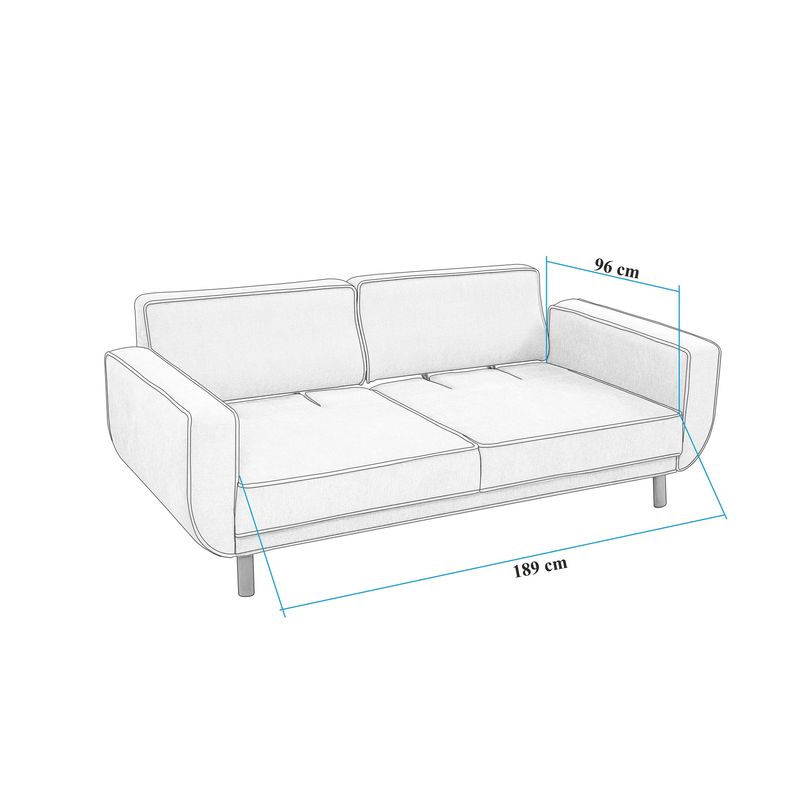 Casa si Gradina - Mobilier - Canapele si coltare - Canapele - Canapea extensibila 3 locuri, Atelier Del Sofa, lemn fag si placi aglomerate, stejar si gri, 223x81x92 cm - Infinity.ro