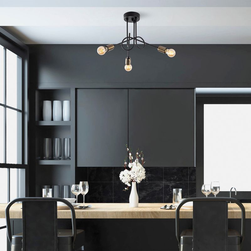 Casa si Gradina - Corpuri si surse de iluminat - Lustre si pendule - Candelabru, Opviq, metal, negru antic, 46x46x32 cm - Infinity.ro