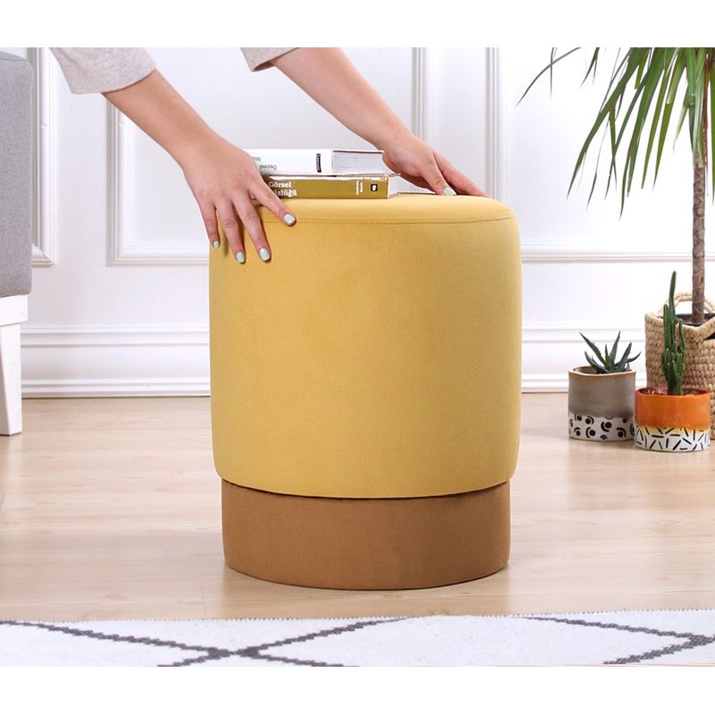 Casa si Gradina - Mobilier - Scaune si fotolii - Tabureti - Taburet, Atelier Del Sofa, catifea si bumbac, galben, 43x38 cm - Infinity.ro