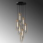 Casa si Gradina - Corpuri si surse de iluminat - Lustre si pendule - Candelabru, Opviq, metal, negru auriu, 48x48x132 cm - Infinity.ro