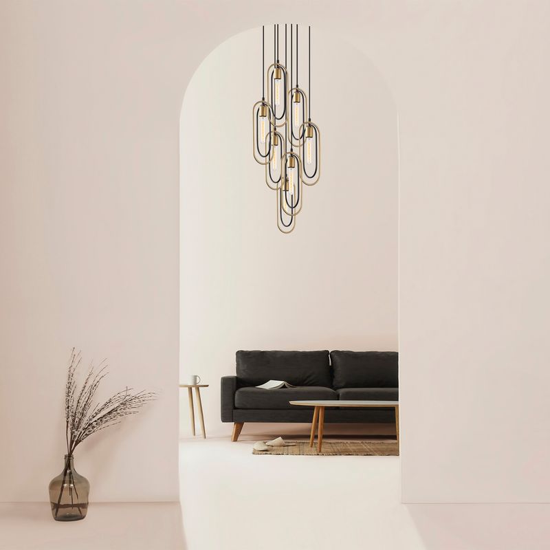 Casa si Gradina - Corpuri si surse de iluminat - Lustre si pendule - Candelabru, Opviq, metal, negru auriu, 48x48x132 cm - Infinity.ro