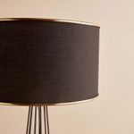 Casa si Gradina - Corpuri si surse de iluminat - Veioze si lampi - Lampadare - Lampadar, Opviq, material textil, negru, 38x38x144 cm - Infinity.ro