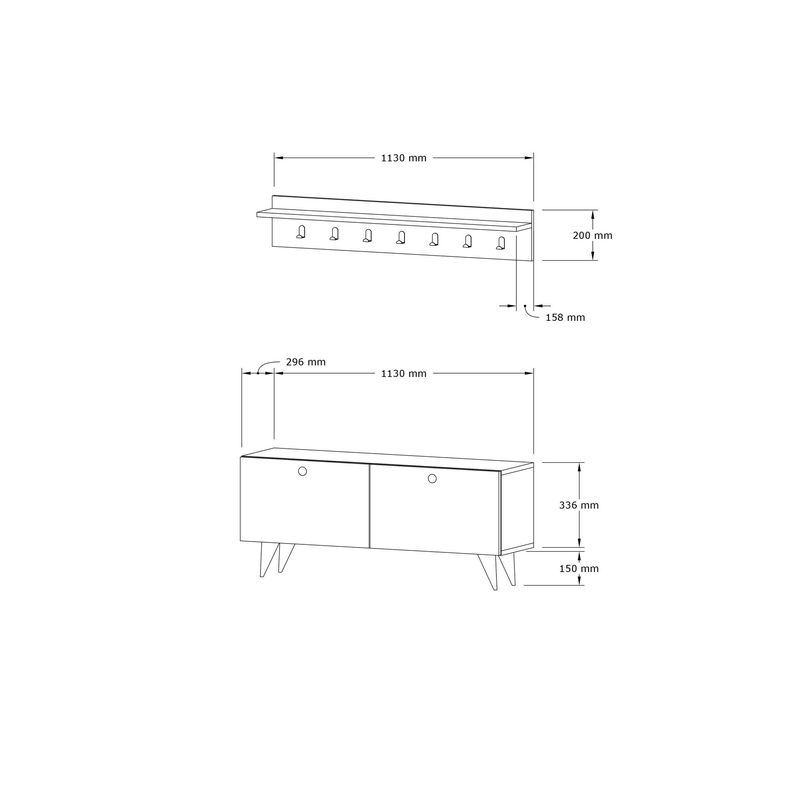 Casa si Gradina - Mobilier - Organizare si depozitare - Cuiere - Cuier, Hanah Home, pal melaminat, nuc, 113x35x48.5 cm - Infinity.ro