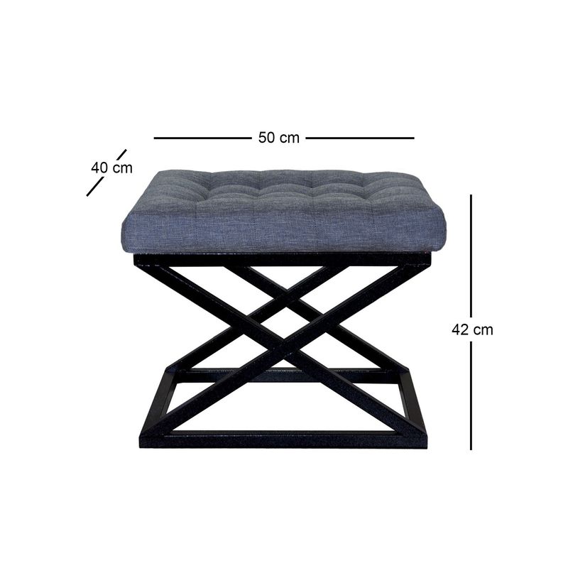 Casa si Gradina - Mobilier - Scaune si fotolii - Tabureti - Taburet, Atelier Del Sofa, metal, poliester, negru, albastru, 42x50x40 cm - Infinity.ro
