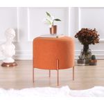 Casa si Gradina - Mobilier - Scaune si fotolii - Tabureti - Taburet, Hanah Home, bumbac si in, portocaliu, 42x40 cm - Infinity.ro