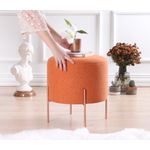 Casa si Gradina - Mobilier - Scaune si fotolii - Tabureti - Taburet, Hanah Home, bumbac si in, portocaliu, 42x40 cm - Infinity.ro