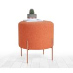 Casa si Gradina - Mobilier - Scaune si fotolii - Tabureti - Taburet, Hanah Home, bumbac si in, portocaliu, 42x40 cm - Infinity.ro