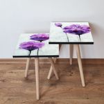 Casa si Gradina - Mobilier - Mese si birouri - Masute de cafea - Set masute de cafea, Hanah Home, mdf, roz si mov, 35x35x47 cm, 35x35x42 cm - Infinity.ro