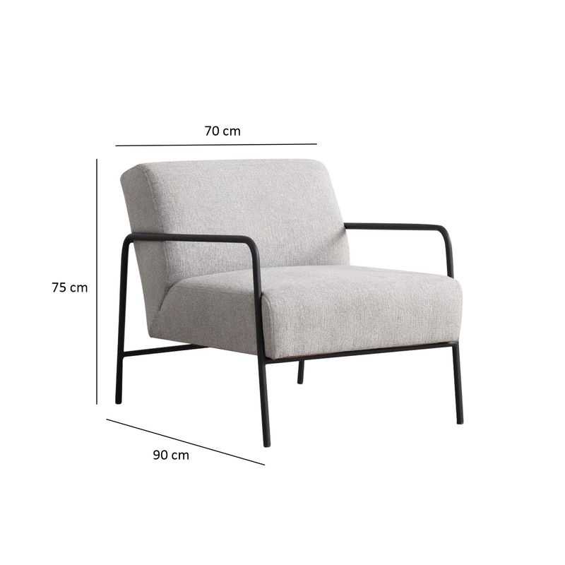 Casa si Gradina - Mobilier - Scaune si fotolii - Fotolii - Fotoliu, Hanah Home, lemn fag si pal, gri, 70x90x75 cm - Infinity.ro