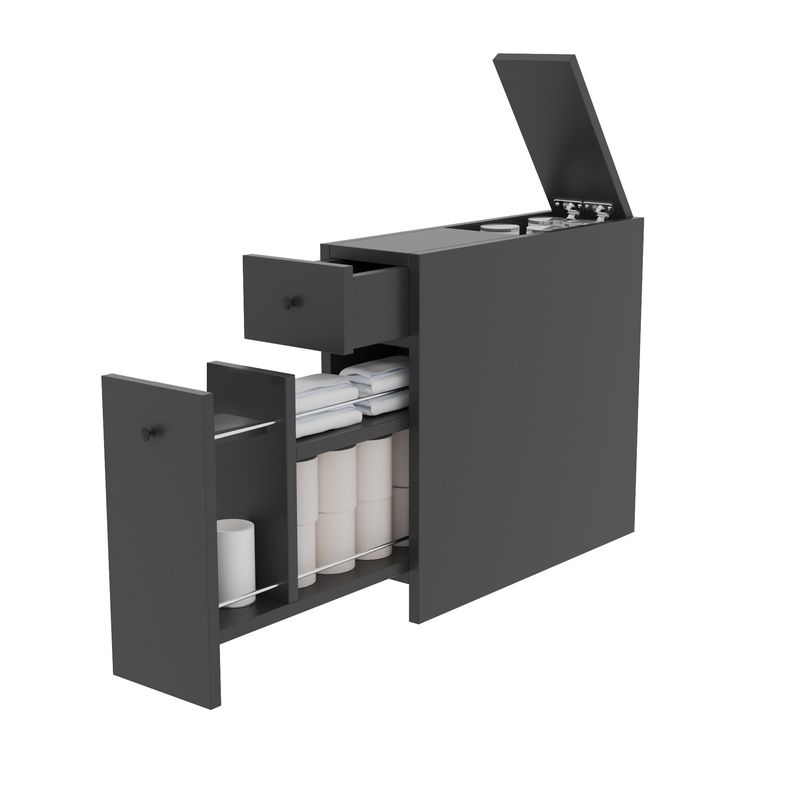 Casa si Gradina - Mobilier - Mobilier baie - Comode baie - Comoda baie, Hanah Home, pal melaminat, antracit, 20x55x60 cm - Infinity.ro