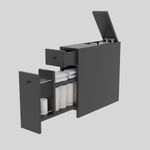 Casa si Gradina - Mobilier - Mobilier baie - Comode baie - Comoda baie, Hanah Home, pal melaminat, antracit, 20x55x60 cm - Infinity.ro