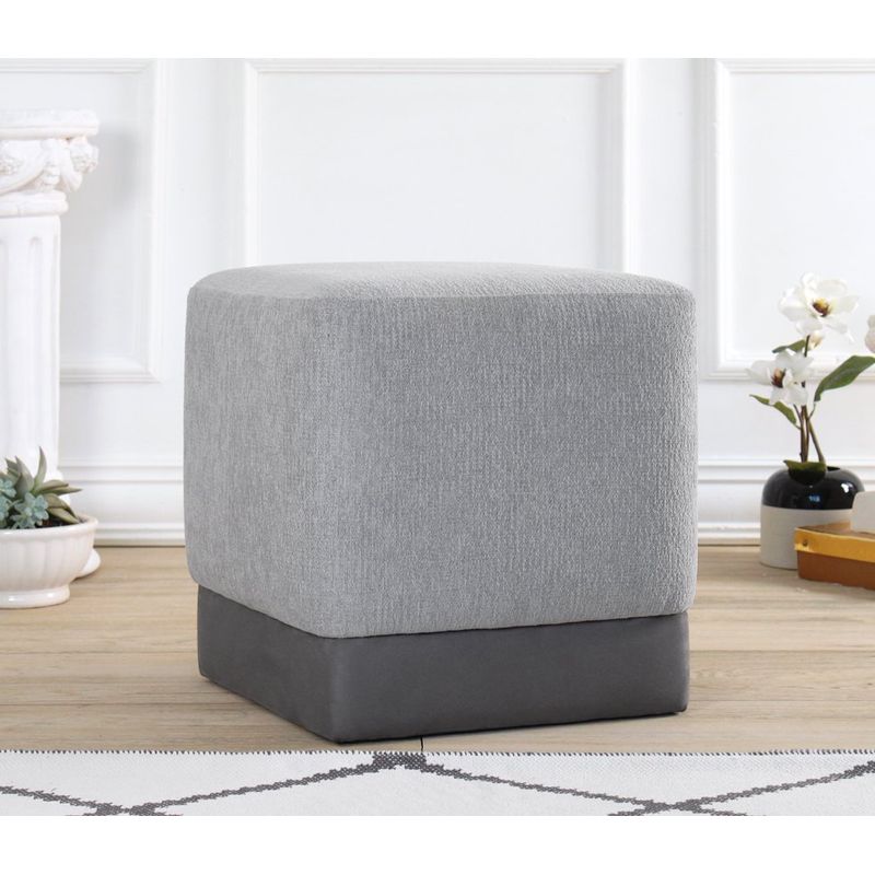 Casa si Gradina - Mobilier - Scaune si fotolii - Tabureti - Taburet, Atelier Del Sofa, bumbac si in, gri, 45x45x45 cm - Infinity.ro