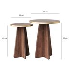 Casa si Gradina - Mobilier - Mese si birouri - Masute de cafea - Set masute de cafea, Hanah Home, pal melaminat, auriu si nuc, 40x50x40 cm si 30x45x30 cm - Infinity.ro