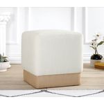 Casa si Gradina - Mobilier - Scaune si fotolii - Tabureti - Taburet, Atelier Del Sofa, bumbac si in, crem, 45x45x45 cm - Infinity.ro