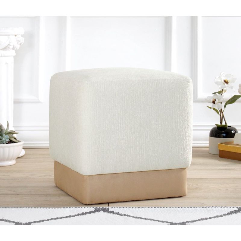 Casa si Gradina - Mobilier - Scaune si fotolii - Tabureti - Taburet, Atelier Del Sofa, bumbac si in, crem, 45x45x45 cm - Infinity.ro