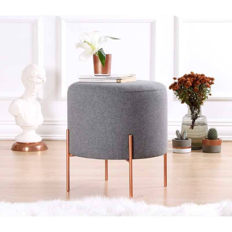 Casa si Gradina - Mobilier - Scaune si fotolii - Tabureti - Taburet, Atelier Del Sofa, 50% bumbac 50% in, gri, 42x40 cm - Infinity.ro