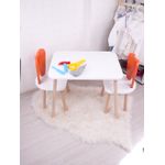 Casa si Gradina - Mobilier - Seturi de mobilier - Seturi mese si scaune - Set masa si scaune copii, Hanah Home, mdf, portocaliu si alb, masa 50x60x45 cm, scaun 30x30x25 cm - Infinity.ro