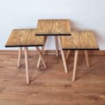 Casa si Gradina - Mobilier - Mese si birouri - Masute de cafea - Set masute de cafea cuib, Hanah Home, mdf, maro, 3 piese, 35x35x52 cm - Infinity.ro