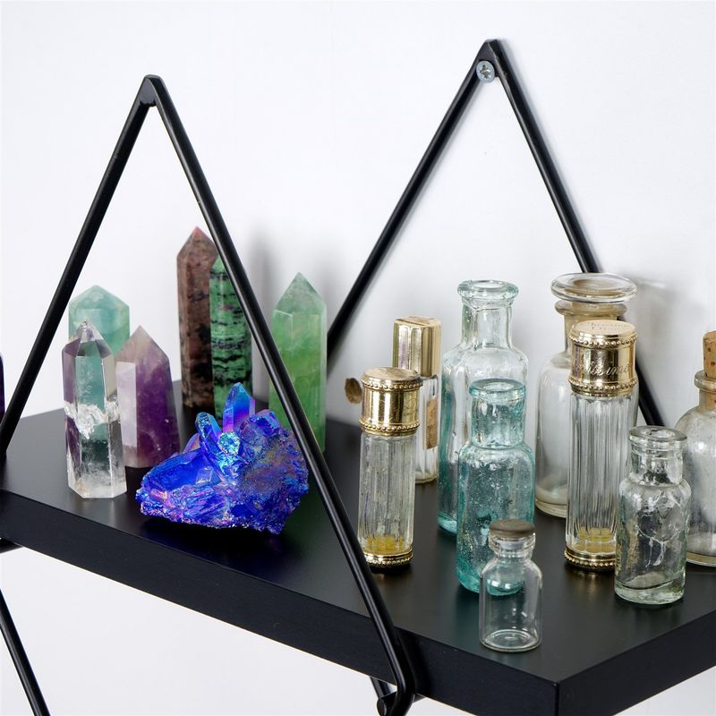 Casa si Gradina - Mobilier - Biblioteci si rafturi - Etajere - Etajera de perete, Hanah Home, metal, negru, 40x15x31 cm - Infinity.ro