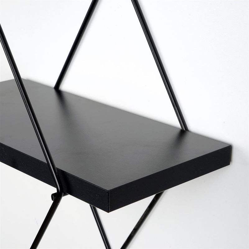 Casa si Gradina - Mobilier - Biblioteci si rafturi - Etajere - Etajera de perete, Hanah Home, metal, negru, 40x15x31 cm - Infinity.ro