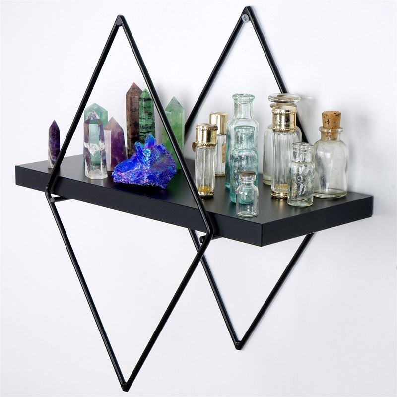 Casa si Gradina - Mobilier - Biblioteci si rafturi - Etajere - Etajera de perete, Hanah Home, metal, negru, 40x15x31 cm - Infinity.ro