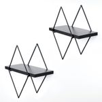 Casa si Gradina - Mobilier - Biblioteci si rafturi - Etajere - Etajera de perete, Hanah Home, metal, negru, 40x15x31 cm - Infinity.ro