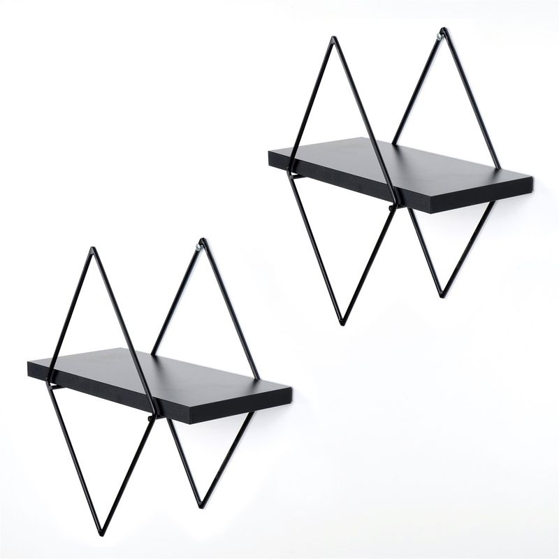 Casa si Gradina - Mobilier - Biblioteci si rafturi - Etajere - Etajera de perete, Hanah Home, metal, negru, 40x15x31 cm - Infinity.ro