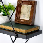 Casa si Gradina - Mobilier - Biblioteci si rafturi - Etajere - Etajera de perete, Hanah Home, metal, negru, 40x15x31 cm - Infinity.ro