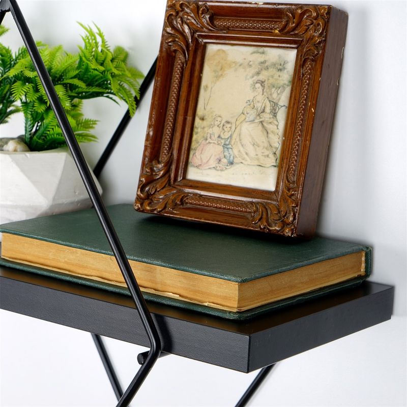 Casa si Gradina - Mobilier - Biblioteci si rafturi - Etajere - Etajera de perete, Hanah Home, metal, negru, 40x15x31 cm - Infinity.ro