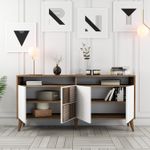 Casa si Gradina - Mobilier - Comode si corpuri - Console - Consola, Hanah Home, pal melaminat, nuc si alb, 160x35x78 cm, 845HCT5330 - Infinity.ro