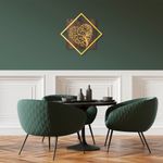 Casa si Gradina - Decoratiuni - Decoratiuni perete - Accesoriu decorativ de perete, Wallxpert, lemn si metal, nuc si auriu, 54x54 cm, 899SKL2254 - Infinity.ro