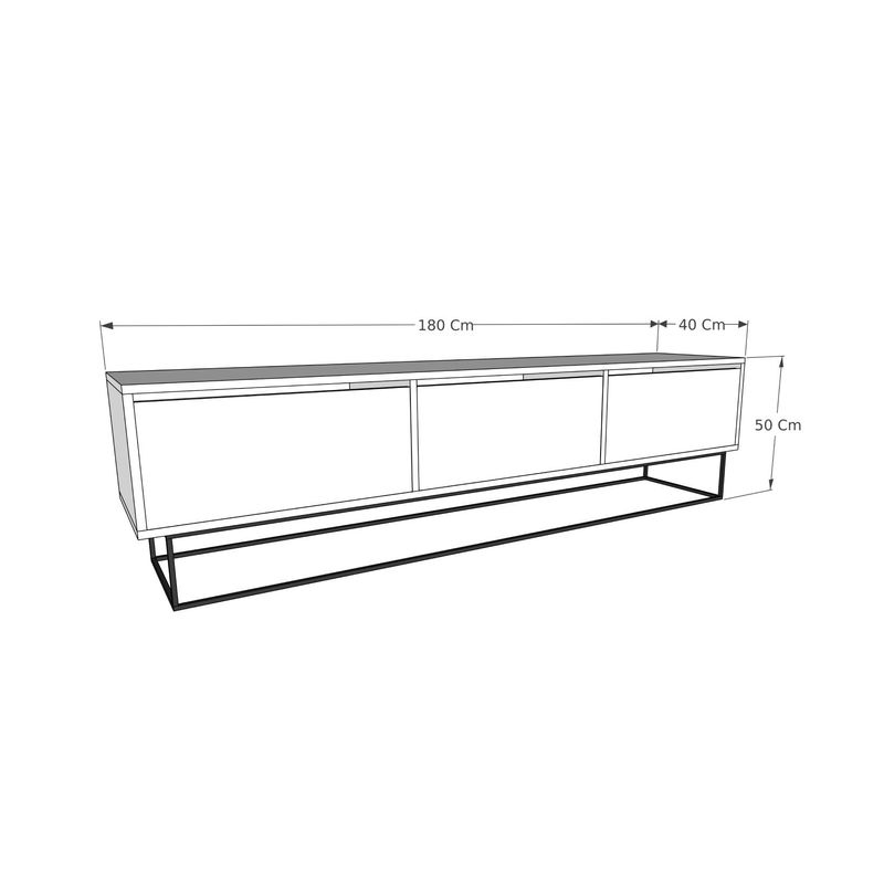 Casa si Gradina - Mobilier - Comode si corpuri - Comode - Comoda tv, Hanah Home, PAL melaminat, maro inchis si negru, 180x40x50 cm - Infinity.ro