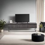Casa si Gradina - Mobilier - Comode si corpuri - Comode - Comoda tv, Hanah Home, PAL melaminat, maro inchis si negru, 180x40x50 cm - Infinity.ro